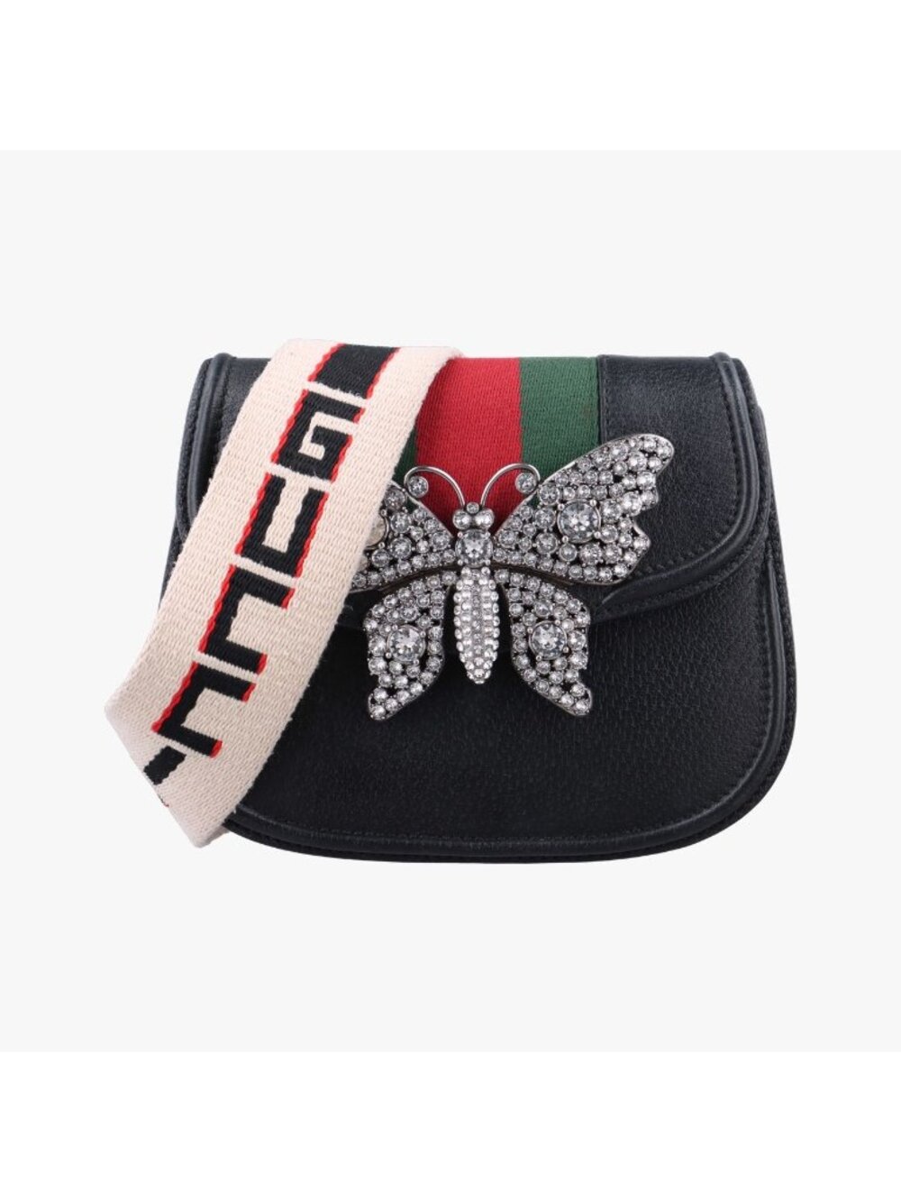 Gucci Totem Sherry Butterfly Black Leather